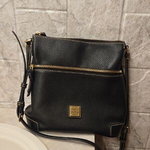 Dooney & Bourke Black Crossbody Bag with Gold Accents